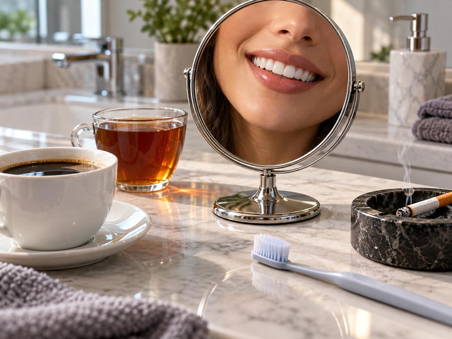 قهوه، چای و سیگار از عوامل تغییر رنگ کامپوزیت